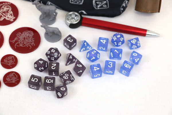 Closeup of the dice included in my loot stocking